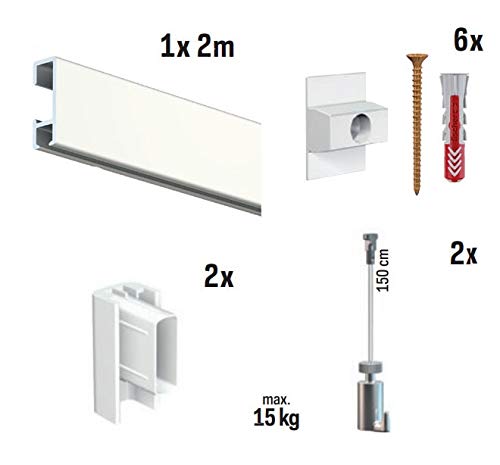Kit para colgar cuadros en blanco TWISTER RATCHET