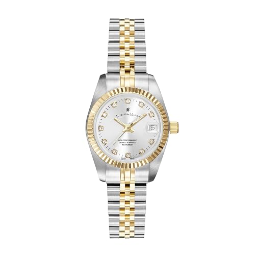 Jacques Du Manoir Ladies Swiss Made Inspiration Silver & Gold Plated Stainless Steel Bracelet Watch