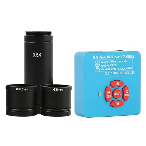 顕微鏡キット IMX307 センサー 1080P USB 工業用デジタルビデオ顕微鏡カメラ 0.5X 接眼アダプター 30 ミリメートル 30.5 メートルリング 顕微鏡レンズアダプター (Color : 55MP 4k USB)
