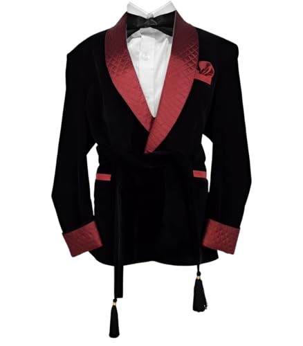 Zainabexports Mens Christmas Party Wear Black Velvet Smoking Jackets Blazers (L)2