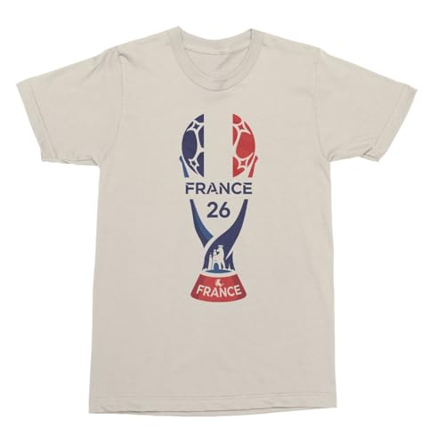 SWEET LEMONS France 26 Trophy Graphic | Soccer Pride Fans Unisex T-Shirt (Natural, 3X-Large)