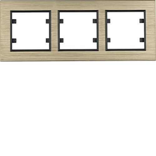 Cadre 3 voies hager polo en aluminium et laiton au design elegant Lumina Passion