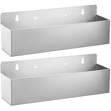 2 PCS 15 Inch Single Speed Rail Stainless Steel Liquor Bottle Holder Wall Mounted Spray Bottle Rack Drink Rail Shelf for Bars, Restaurants