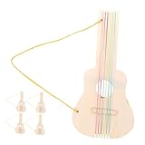 TOYANDONA 5 Stück Teiliges Unbemaltes Holzgitarren DIY Blanko Gitarre aus Sicherem Holz zum Bemalen Kreatives Musikinstrument bastelset für Jungen und Mädchen Fördert Fantasie und