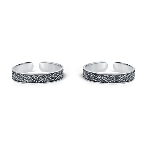 raajraani Pure 925 Sterling Silver Thumb Toe Ring for Women | Dillagi Thumb Toe Ring | Oxidised Finish, No Stone | Gift for Her (7 gms)-picture-31