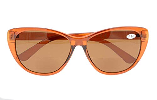 Image of Eyekepper Cat-eye Style Womens Bifocal Sunglasses Brown Lens +3.0