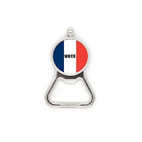 Décapsuleur élection générale en acier inox avec drapeau français