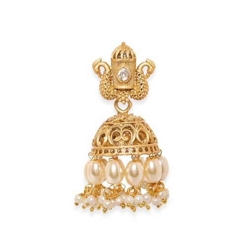Image of Rubans Jhumka Earrings Gold Plated Stylish Traditional Trendy Jewellery Gift for Women & Girls