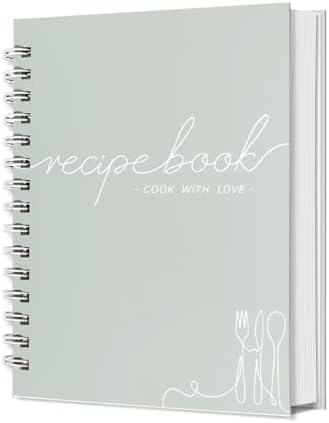 Recipe Book to Write in Your Own Recipes - Spiral Blank Cookbook 150 Pages Holds 144 Recipes - Elegant Waterproof Cover Big Recipe Journal - Easy to Use Layout (A5 (6.0x8.5 Inch))