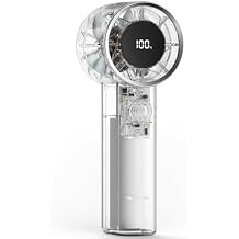 TriPole Portable Fan Mini Handheld Turbo Fan for Travel, 20H Max Cooling Time, 1-100 Speeds Rechargeable Battery Fans with LED Display, Transparent Hand Held & Desk Personal Fans for Outdoor Beach