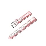HuanJ Cinturino For Orologio In Pelle Di Vacchetta For Donna Con Catena - Motivo Nodo Di Bambù, Cinturino Da Polso Morbido - 12 Mm-14 Mm-16 Mm-18 Mm-20 Mm(Pink,18mm)