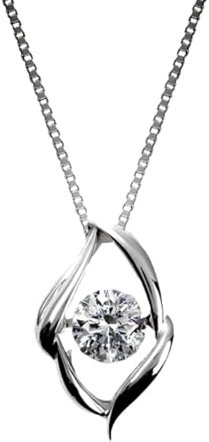 Diamond Lab Moissanite Necklace, Dancing Stone, Women's Elegant SV925, Popular, White Gold, Venetian Chain, Gift, Female, Birthday [Gift Box Set] Popular