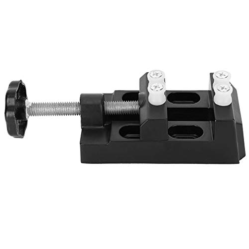 Mini Vise Aluminum Alloy Milling Clamping Table Drilling Machine Bench Clamp Tools for Jade Carving Woodwork Black