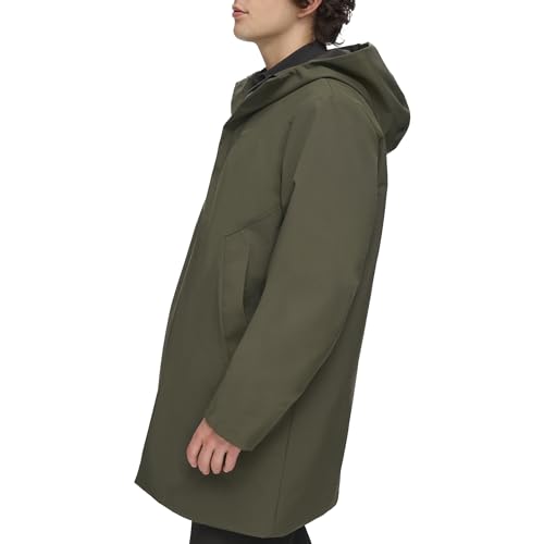 Image of DKNY Men's Water Resistant Hooded Logo Parka Jacket