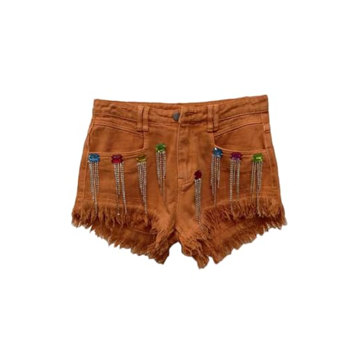 Short en jean taille haute orange confortable qui sublime toutes les silhouettes