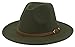 Women Classic Wide Brim Fedora Hats Belt Buckle Wool Felt Panama Hat Army Green