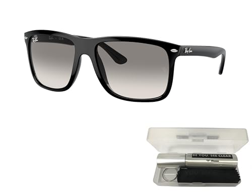 Ray-Ban RB4547F Sunglasses Bundle: RB 4547F BOYFRIEND TWO 601/32 Boyfriend Two Black Clear Grad and Eyewear Cleaning Kit2