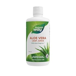 Nature’s Way Aloe Vera Leaf Juice with Polymax+, 99.5% Purified Aloe Vera Leaf Juice from Concentrate, Unflavored, 33.8 Fl Oz