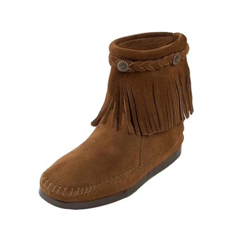 Minnetonka Mixte Hi Top Back Zip Bottes Indiennes, Marron (Dusty Brown), 38 EU