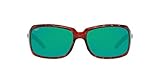 Costa Del Mar Women's Isabela Polarized Rectangular Sunglasses, Tortoise/Copper Green Mirrored...