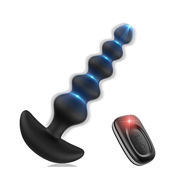 Wakelust Analplug Anfänger Analvibratoren 16 Vibrationsmodus Mit Fernbedienung und 5 Anders Größen Analkugeln, Sexspielzeug Für Paare Frauen Männer Buttplug G-Punkt Prostata Stimulator Massagegerät
