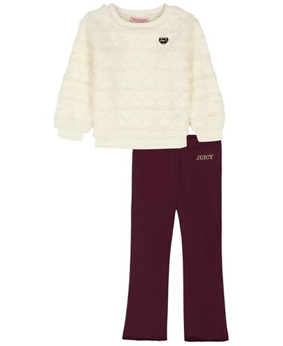 Image of Juicy Couture Girls' 2-piece Faux Fur Legging Set, Crewneck With Pants