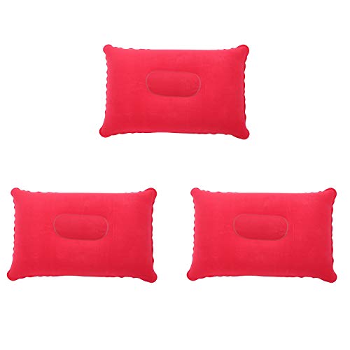 3 Stück aufblasbares Kissen, leichtes Reisekissen, super weiches Stützkissen zum Schlafen Cover