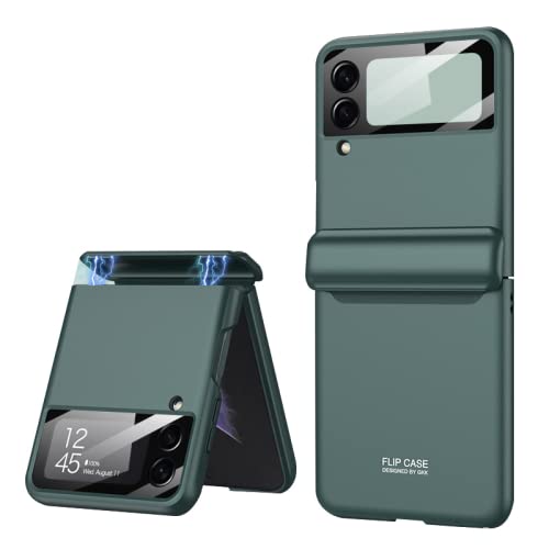 Capa para Samsung Galaxy Z Flip 3, capa protetora magnética integrada com filme ultrafino anti-queda