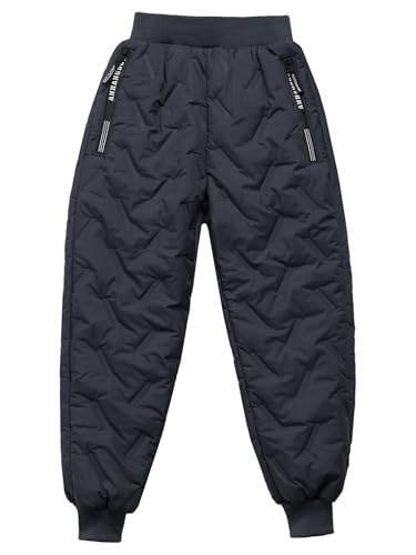 Hansber Kids Girls Boys Fleece-Lined Joggers Pants Winter Warm Thick Thermal Jogging Bottoms Lightweight Sweatpants3