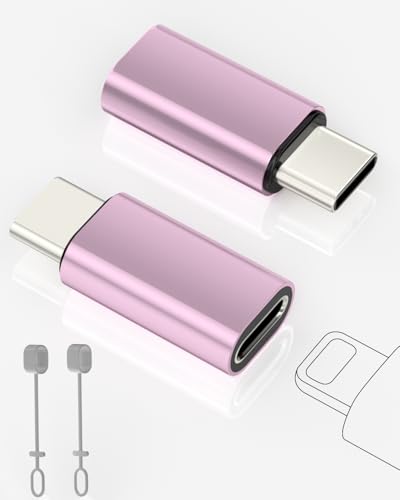 layajia 2 Pack Adaptador Lightning a USB C para iPhone 15/16/16 Pro/16 Plus/Pro MAX, Samsung S24, Soporta Carga y Transferencia de Datos, Cable Conector Cargador Tipo C, No para Audio/OTG/Auriculares