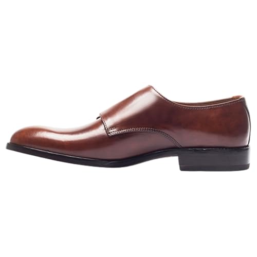 Men's Dress Shoes | Genuine Leather Double Monkstrap Plain Toe Design Slip On Closure Shoes for Men3