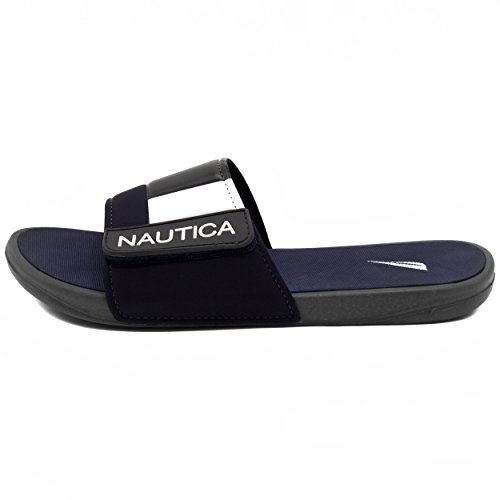 Nautica Men's Bower Athletic Slide, Adjustable Straps Comfort Sandal-Grey-10 #TOP1