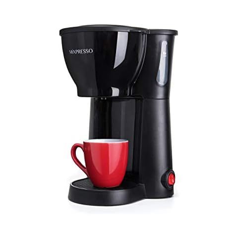 Mixpresso Mini Compact Drip coffee Maker With Brewing Basket, Black Small Coffee Pot, One Cup Brew, Gift For Men And Women (10.5oz) Cover