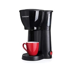 Mixpresso Mini Compact Drip coffee Maker With Brewing Basket Black Small Coffee Pot One Cup Brew Gift For Men And Women 105oz