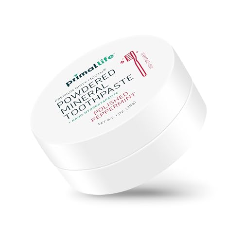 Image of Primal Life Organics - Dirty Mouth Toothpowder, Tooth Cleaning Powder, Flavored Essential Oils with Natural Kaolin & Bentonite Clay, Good for 200+ Brushings, Paleo, Organic, Vegan (Peppermint, 1 oz)