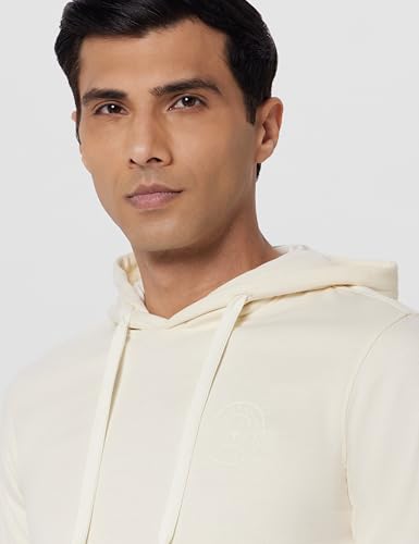 Image of Allen Solly Men's Classic Cotton Solid Hooded Sweatshirt with Kangaroo Pockets