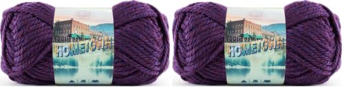 Image of Lion Brand Hometown Yarn 2-Pack, Bulky Yarn for Knitting and Crocheting, Portland Wine