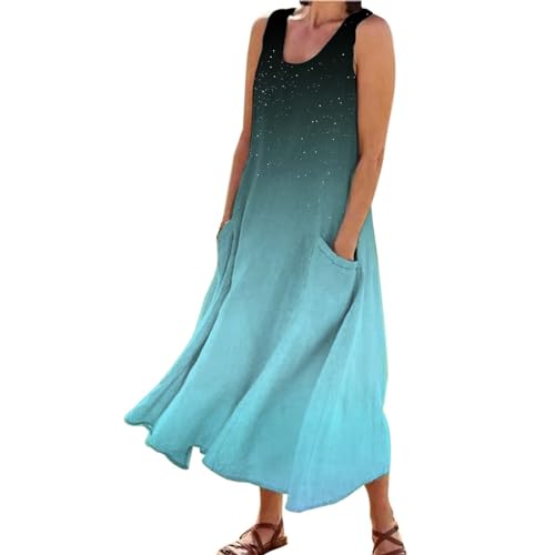 Robe longue d'été ample en lin pour camoufler les rondeurs