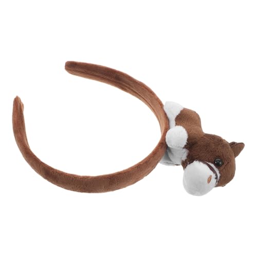 Bandeau cheval en peluche Alipis marron foncé pour le déguisement des garçons et des filles
