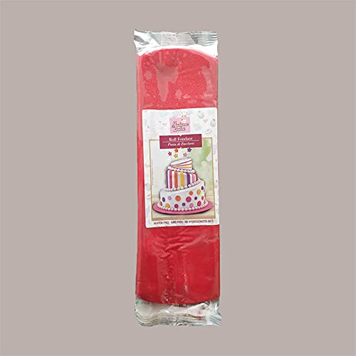 Lucgel Srl 1 kg Pasta de azúcar moldeable roja para el diseño de pasteles | Decorar Cup Cake Dulces Pasteles Pastelería