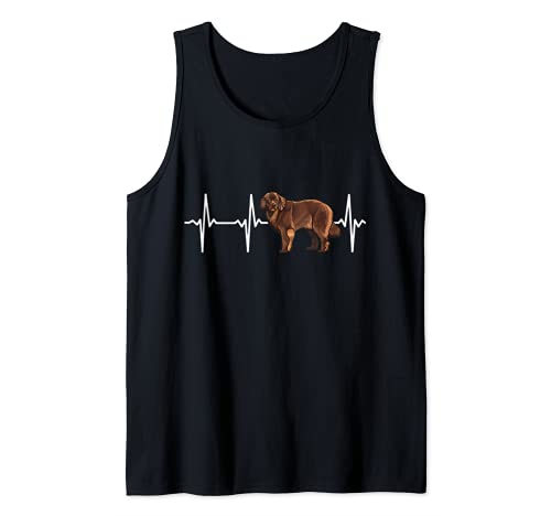 Newfoundland Heartbeat Love My Dog Tank Top, Black, S