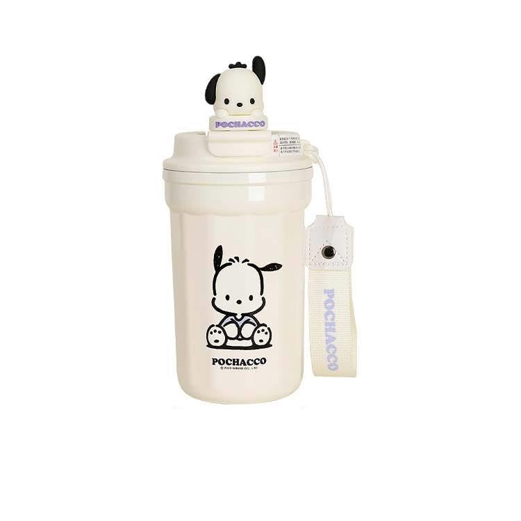 Image of BEHAHAI 480ML Stainless Steel Cartoon Thermal Insulation Cup, Vacuum Insulated Tumbler, Leak Proof, Hot and Cold, for Girls and Boys, Birthday Gift (White)