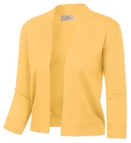 Image of GRACE KARIN Women Cardigan Sweaters Lightweight Knit Cropped Cardigans Trendy 3 /4 Sleeve Shrug Bolero S-3XL