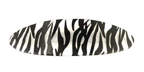 Generic 208550914-GRYBRN Black White Zebra Print Curved Barrette Hair Clip Accessory 3.5 Inches Long Oval Barrette Zebra Stripe cover