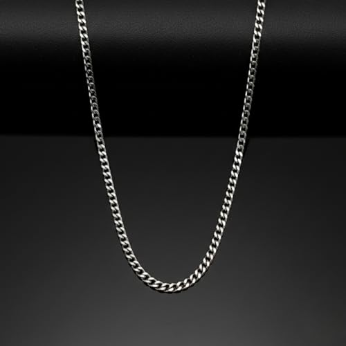 Image of THE MEN THING Chain for Men, Luxury Pure Titanium Steel Chain | Silver Stainless Steel Chain | Necklace Jewellery for Men & Boys