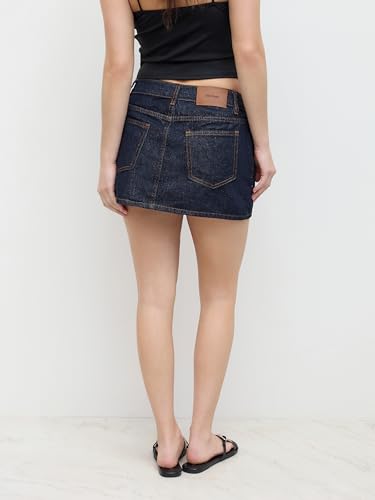 CIDER Women Mini Denim Skirt Low Waist Ultra Short Pocket Jean Skirts3