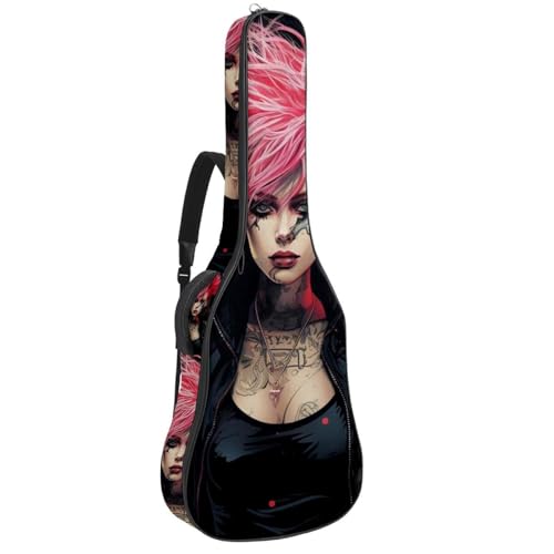 Housse guitare acoustique pour le transport urbain sac à dos étanche à motif punk rock