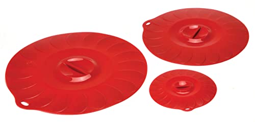 Norpro Silicone Universal Suction Lids, 3-Piece Set, 12.5Â€/10Â€/5.75Â€, Red #TOP10