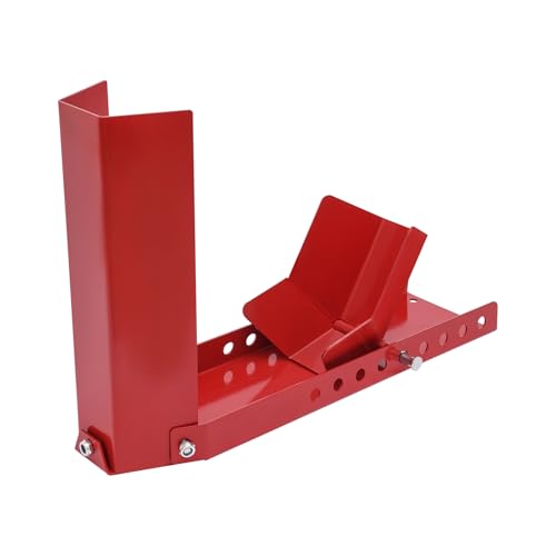 Béquille de moto pour roue avant, roue arrière de 8 à 24, largeur de pneu 14,5 cm, support de montage, capacité de charge maximale 500 kg, bascule réglable en acier, support de roue de moto (rouge)