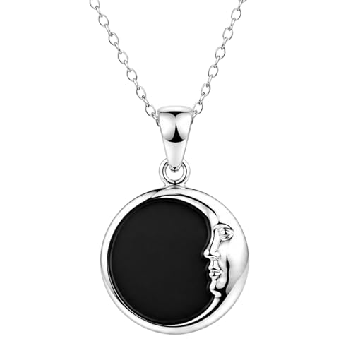 Collier demi-lune en onyx noir et argent 925 AeraVida